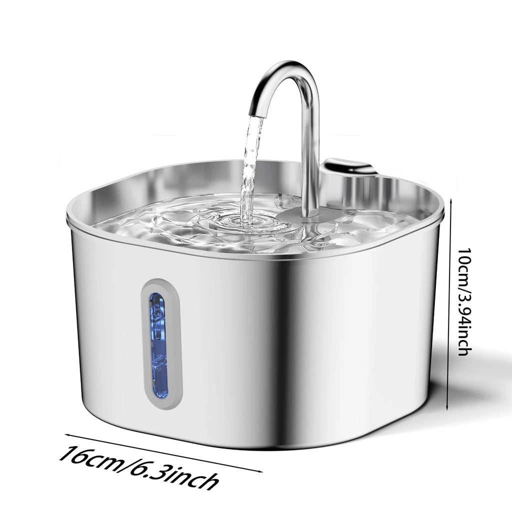 AquaPurr™ Automatic Cat Water Fountain (2.2L Stainless Steel)