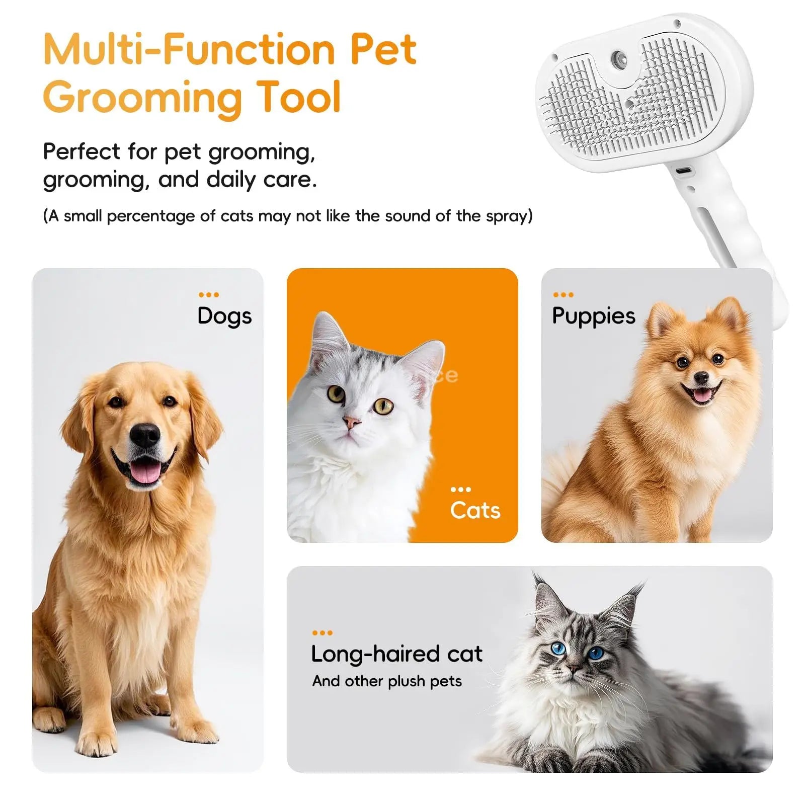 SteamPet™ – Smart Steam Brush for Cats & Dogs | Effortless Hair Removal & Grooming